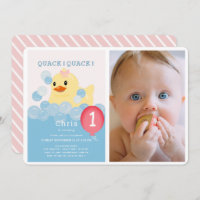 Rubber Ducky Pink Girl Photo 1st Birthday