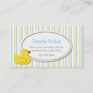 Rubber Ducky Play Date Card