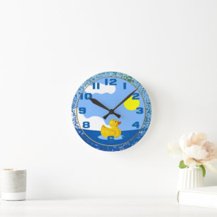 Rubber Ducky Round Clock