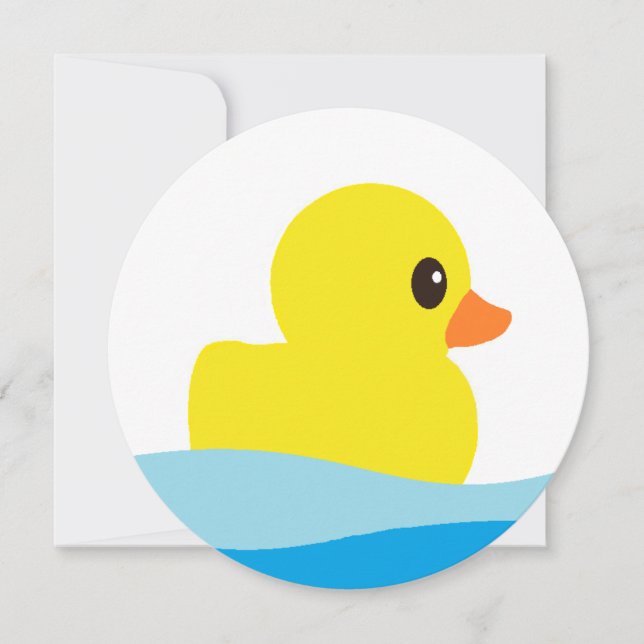 "Rubber Ducky" Round Invitations (Front)