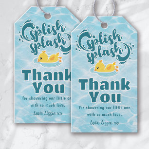 Rubber Ducky Splish Splash Baby Shower Thanks Gift Tags