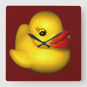 Rubber Ducky Square Wall Clock