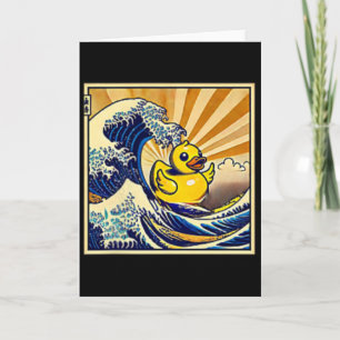Rubber Ducky Surfing A Wave Card