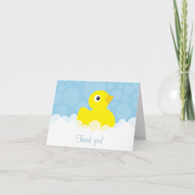 Rubber Ducky Thank You Note - Blue (Front)