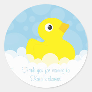 Rubber Ducky Thank You Stickers - Blue