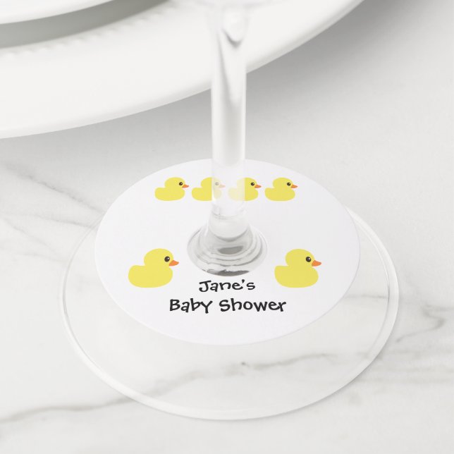 "Rubber Ducky" Wine Glass Tags (Close Up)