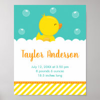 Rubber Ducky Yellow and Green Birth Statistics
