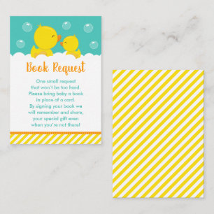 Rubber Ducky Yellow and Green Book Request Enclosure Card