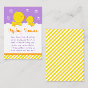 Rubber Ducky Yellow and Purple Display Shower Enclosure Card