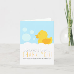 Rubber Ducky Yellow Neutral Baby Shower Thank You Card