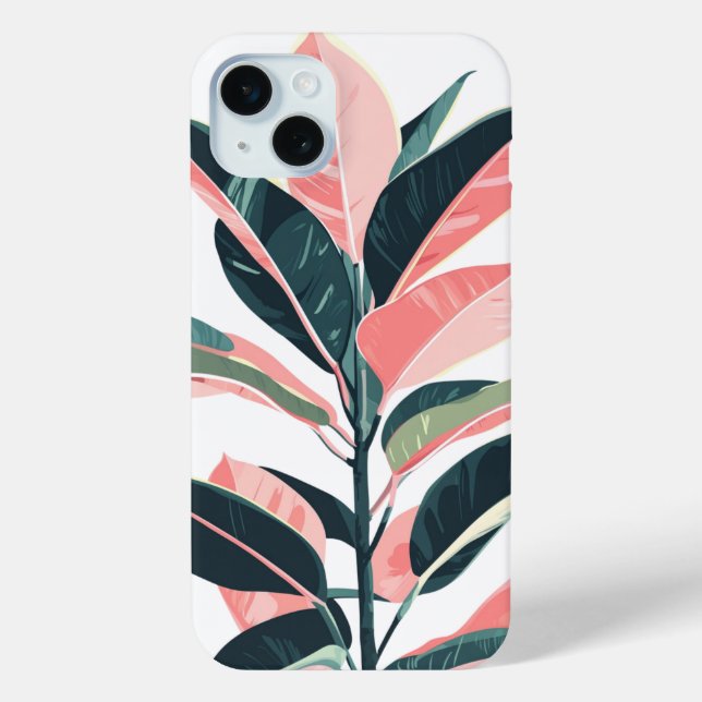 Rubber Plant - Illustration Nature Minimalist Case-Mate iPhone Case (Back)