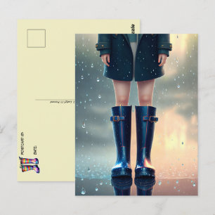 Rubber Rain Boots, Postcrossing Postcard