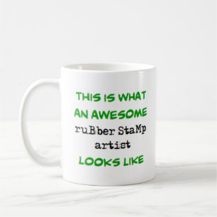 rubber stamp artist, awesome coffee mug