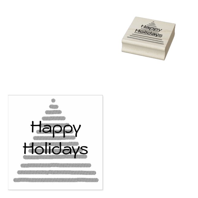 Rubber Stamp - Graphic Tree with Text (Stamped)