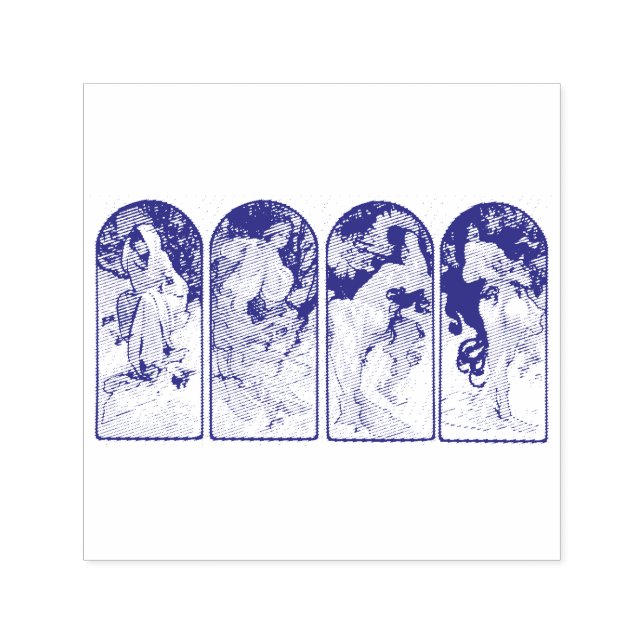 RUBBER STAMP : MUCHA : THE SEASONS (Design)