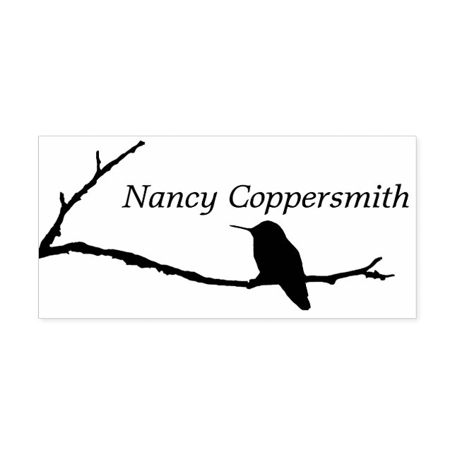Rubber Stamp - Name with Hummingbird (Design)