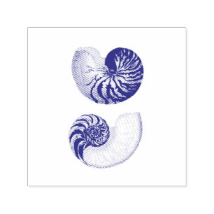 RUBBER STAMP : VINTAGE GREAT NAUTILUS ILLUSTRATION
