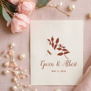 Rubber Stamp with Dragonfly Wedding Monogram