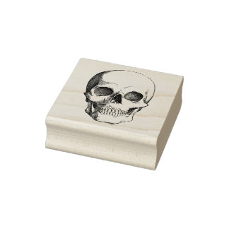 Rubber stamp with vintage image Skull