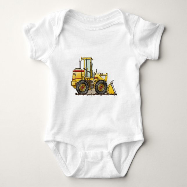 Rubber Tire Loader Construction Equipment Baby Bodysuit (Front)