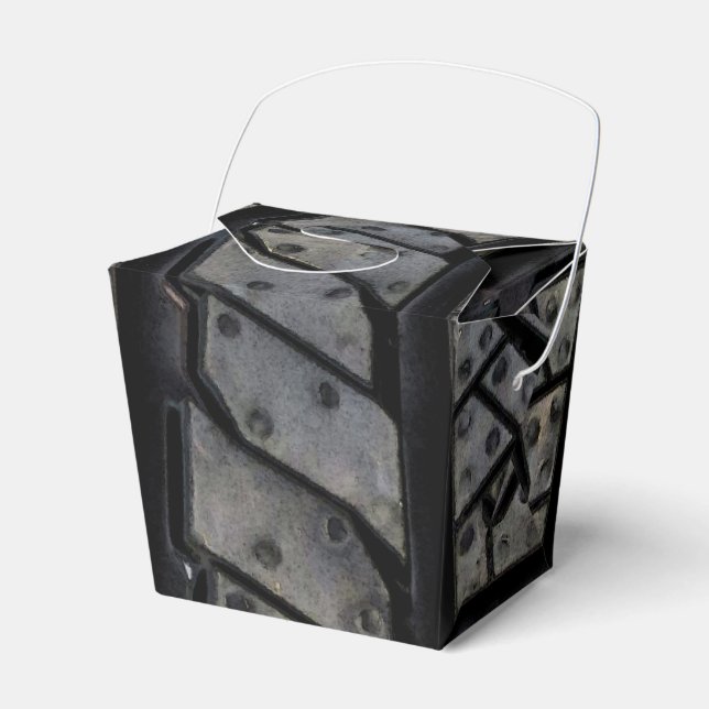Rubber Tire Style Automotive Texture Favour Box (Front Side)