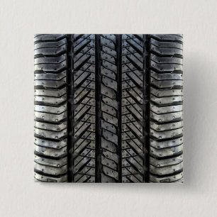 Rubber Tire Thread Automotive Style Decor 15 Cm Square Badge