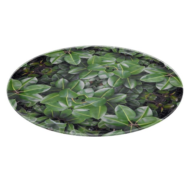 Rubber Tree Leaf Pattern Cutting Board (Corner)