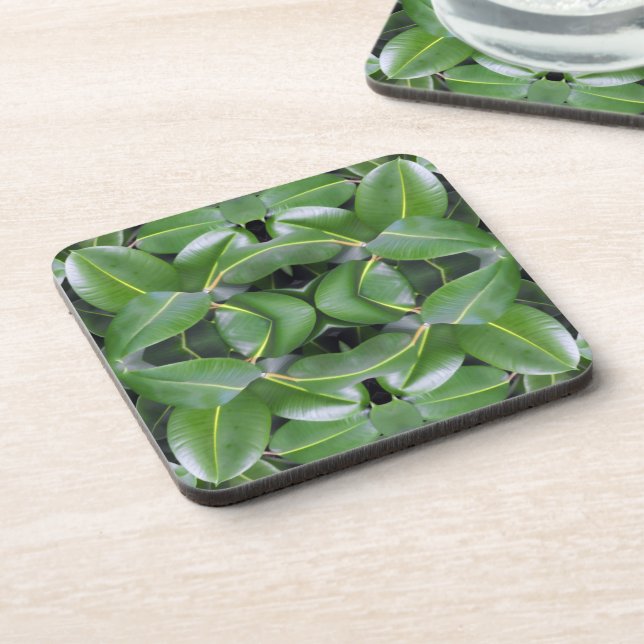 Rubber Tree Pattern Coaster (Left Side)