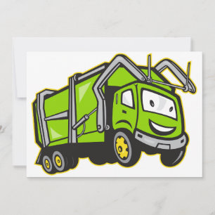 Rubbish Truck Invitations