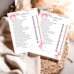 Rubbon Knot Bride & Groom Bridal Shower Game Card