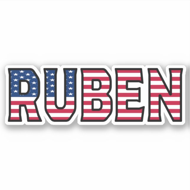 Ruben Name First Name USA Sticker Sticker Set (Front)