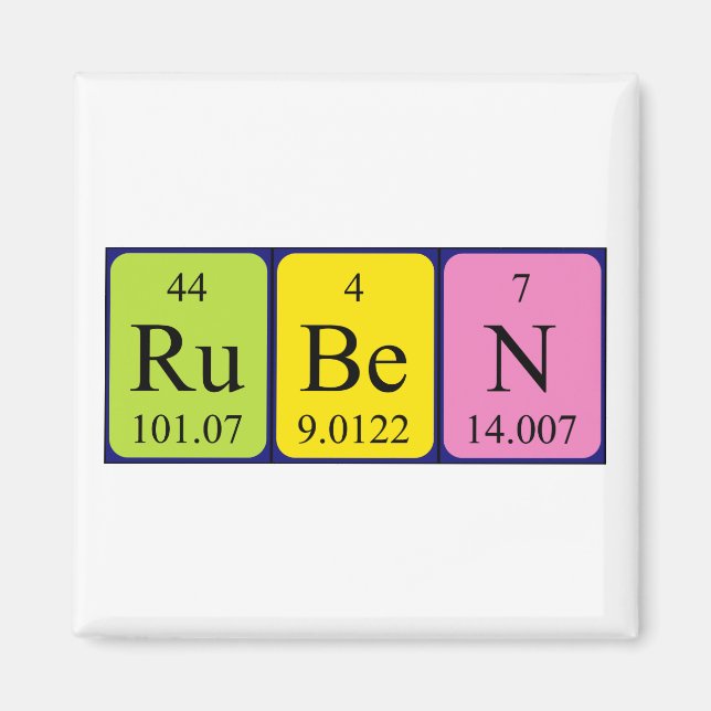 Ruben periodic table name magnet (Front)