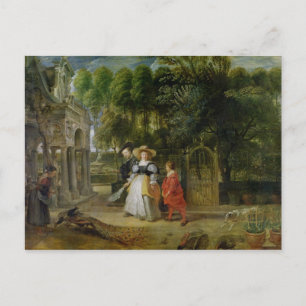 Rubens and Helene Fourment  in the Garden Postcard