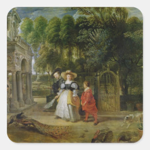 Rubens and Helene Fourment in the Garden Square Sticker