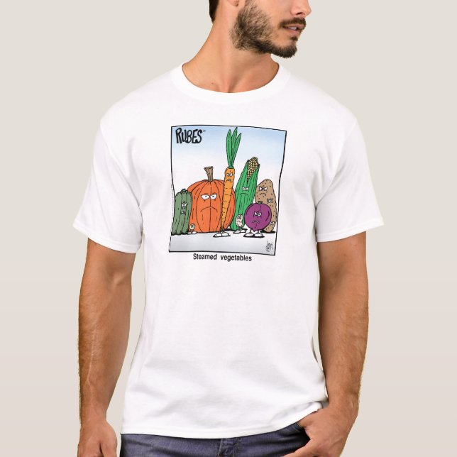 Rubes Cartoons Classic Steamed Vegetables T-Shirt (Front)