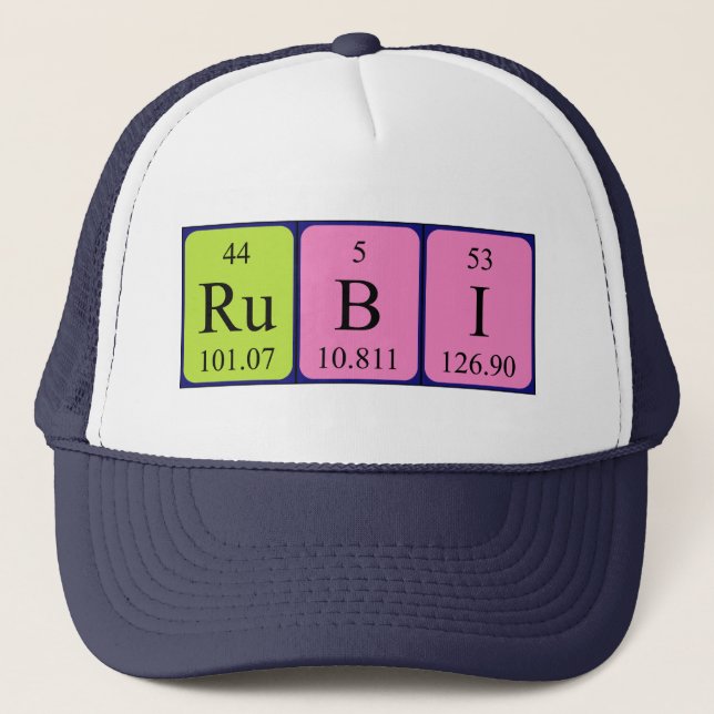 Rubi periodic table name hat (Front)