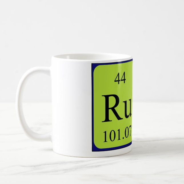 Rubi periodic table name mug (Left)