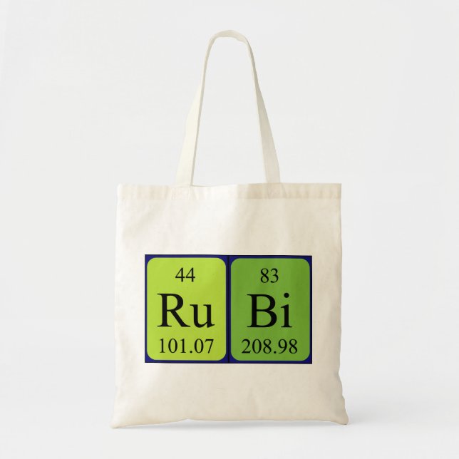 Rubi periodic table name tote bag (Front)