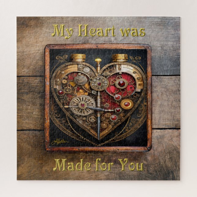 Rubies And Gears Heart Steampunk Series Jigsaw Puzzle (Vertical)
