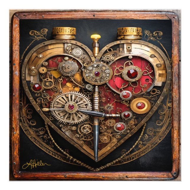 Rubies And Gears Heart Steampunk Series Photo Print (Front)