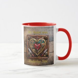 Rubies And Knives Heart Steampunk Series Mug