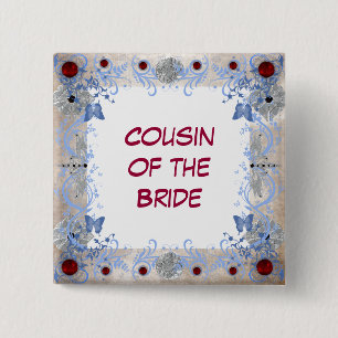 Rubies Art Deco Wedding 15 Cm Square Badge