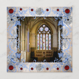 Rubies Art Deco Wedding Invitation Card