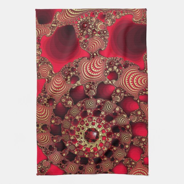 Rubies & Gold Kitchen Towel (Vertical)