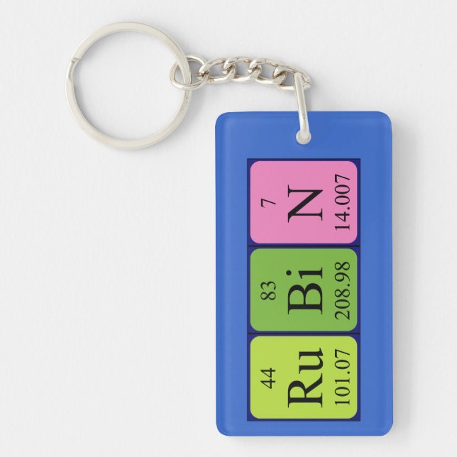 Rubin periodic table name keyring (Front)