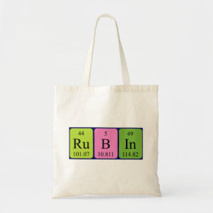 Rubin periodic table name tote bag