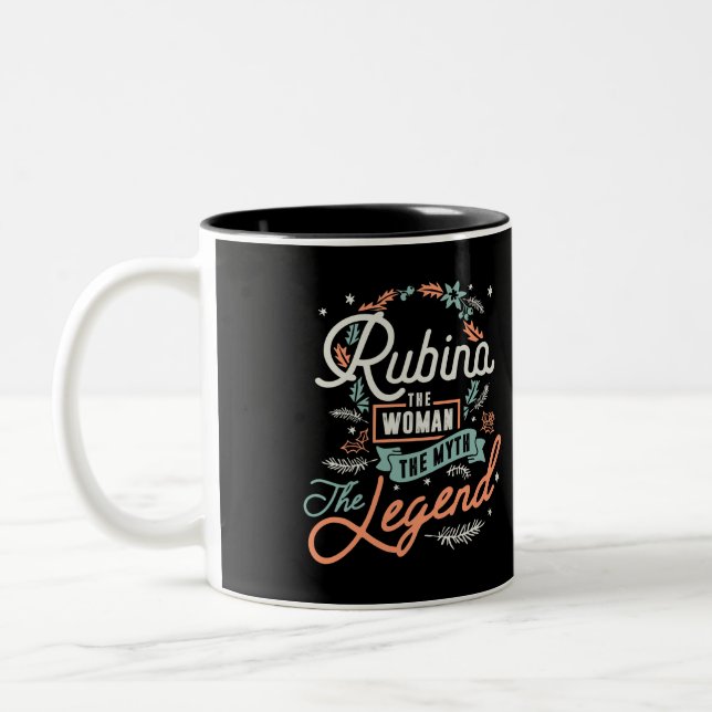 Rubina The Women The myth The Legend Two-Tone Coffee Mug (Left)