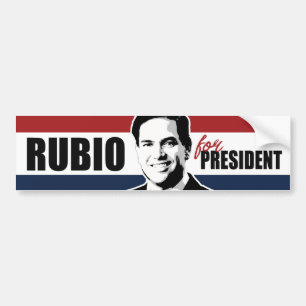 Rubio for President Red White and Blue Bumper -.pn Bumper Sticker