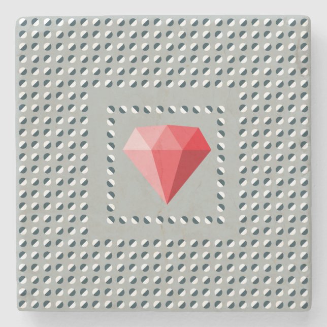 Rubis Optical Illusion Dancing Pattern Stone Coaster (Front)