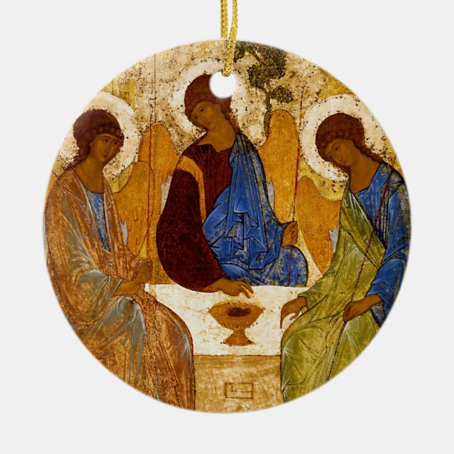 Rublev Trinity at the Table Ceramic Tree Decoration (Front)